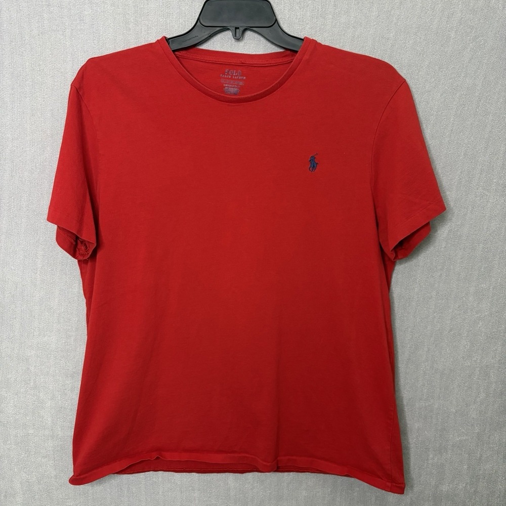 Polo Ralph Lauren Shirt Mens XL Red Short Sleeve Pony Logo Cotton Slim Fit